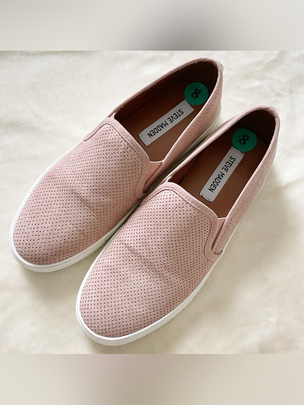 STEVE MADDEN Blush Suede Feel Loafers 8